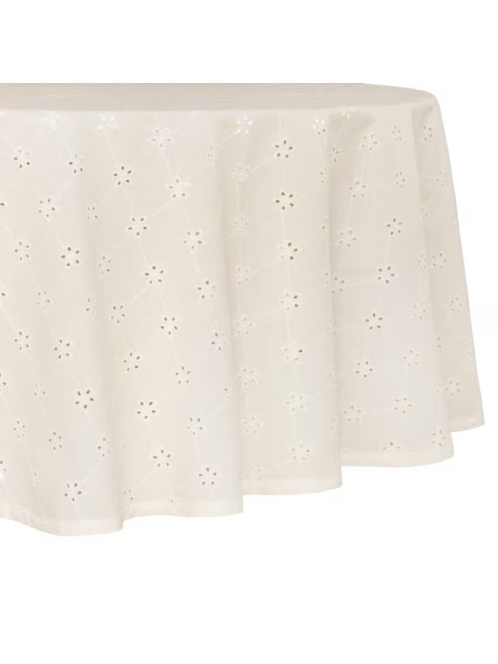 The Pioneer Woman Home White Eyelet Tablecloth Decor 70R Inch Farmhouse Dining